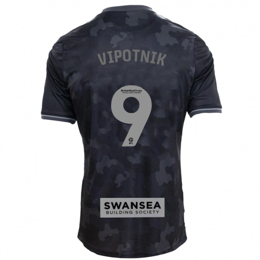 Danxen Niño Camiseta Zan Vipotnik #9 Negro 2ª Equipación 2024/25 La Camisa