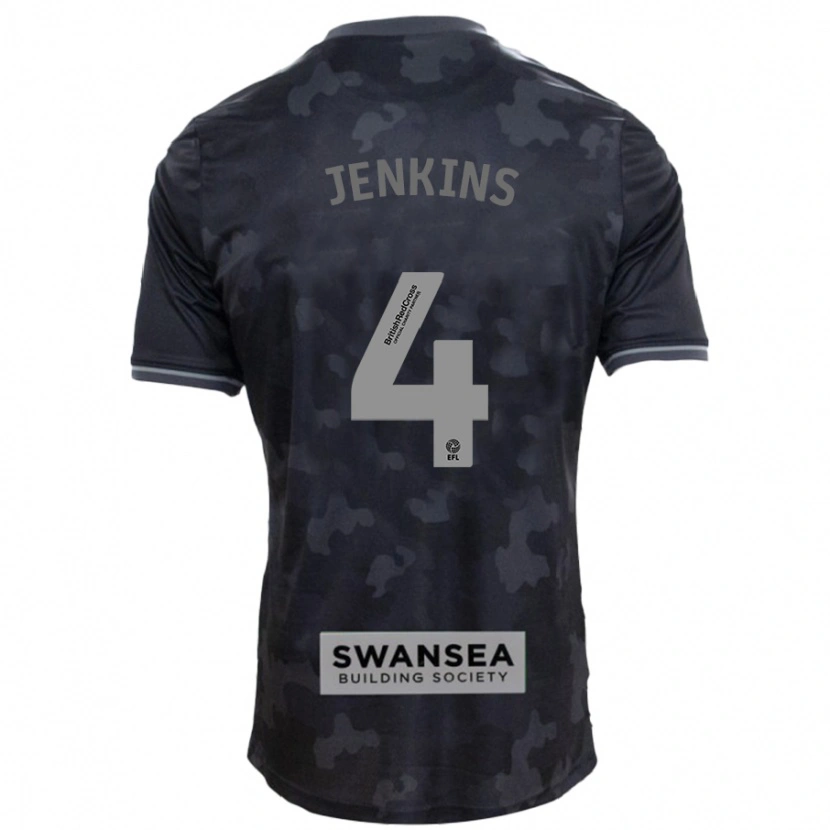 Danxen Niño Camiseta Shaunna Jenkins #4 Negro 2ª Equipación 2024/25 La Camisa