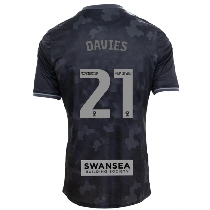 Danxen Niño Camiseta Laura Davies #21 Negro 2ª Equipación 2024/25 La Camisa