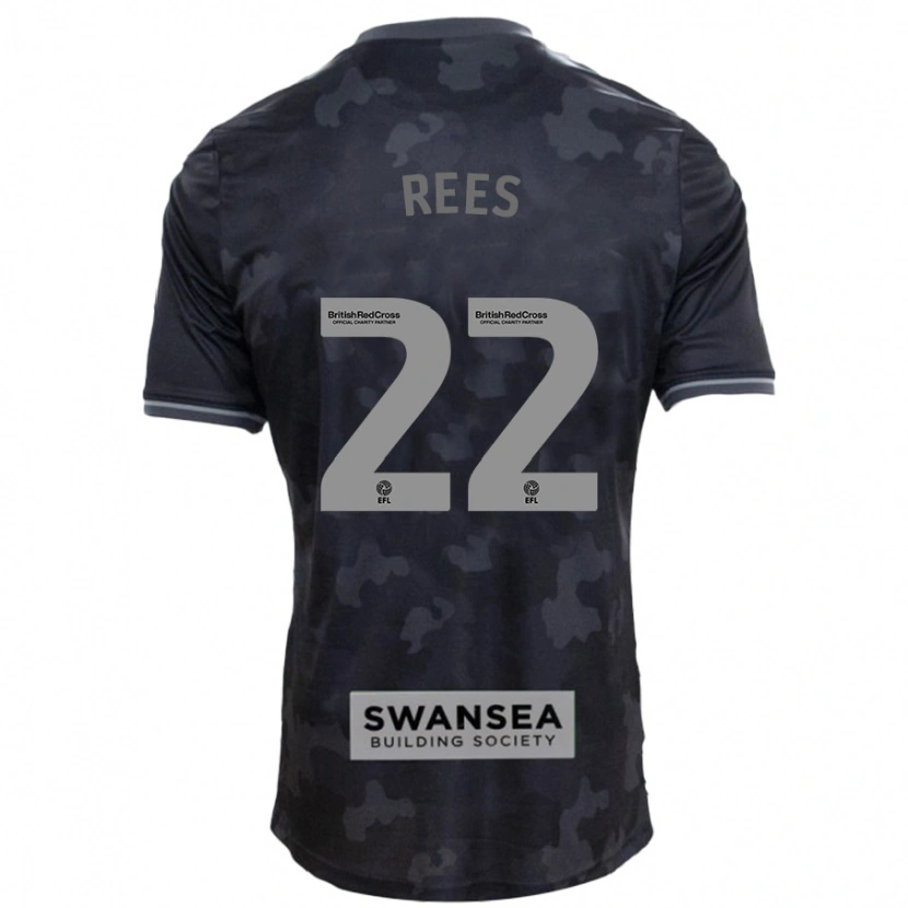 Danxen Niño Camiseta Nia Rees #22 Negro 2ª Equipación 2024/25 La Camisa