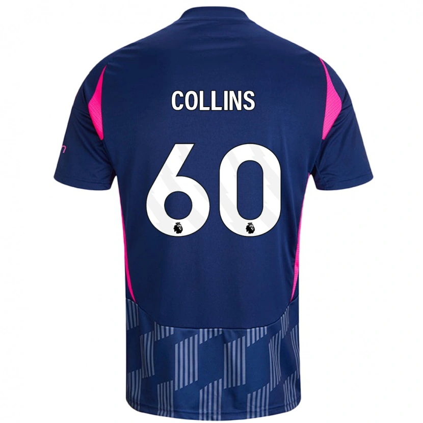 Danxen Niño Camiseta Sam Collins #60 Azul Real Rosa 2ª Equipación 2024/25 La Camisa