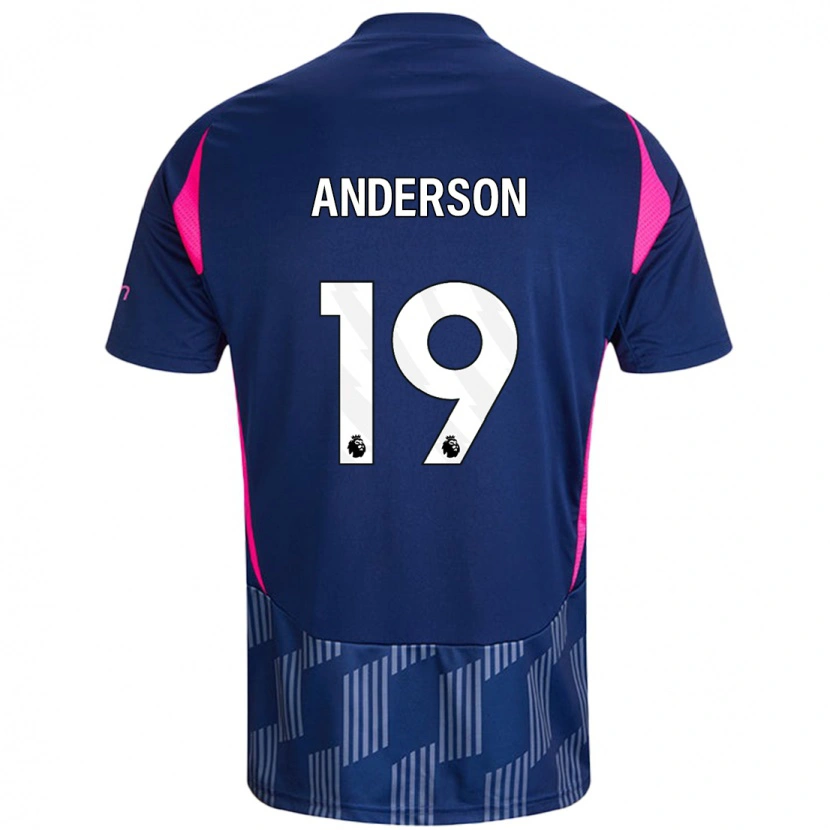 Danxen Niño Camiseta Becky Anderson #19 Azul Real Rosa 2ª Equipación 2024/25 La Camisa