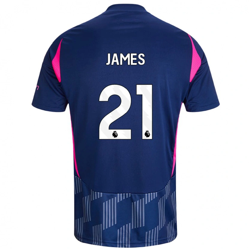 Danxen Niño Camiseta Hayley James #21 Azul Real Rosa 2ª Equipación 2024/25 La Camisa