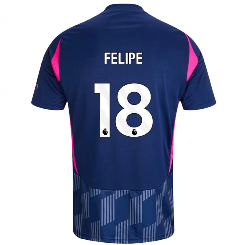 Danxen Niño Camiseta Felipe #18 Azul Real Rosa 2ª Equipación 2024/25 La Camisa