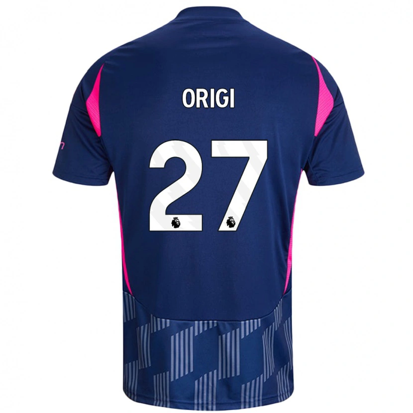 Danxen Niño Camiseta Divock Origi #27 Azul Real Rosa 2ª Equipación 2024/25 La Camisa