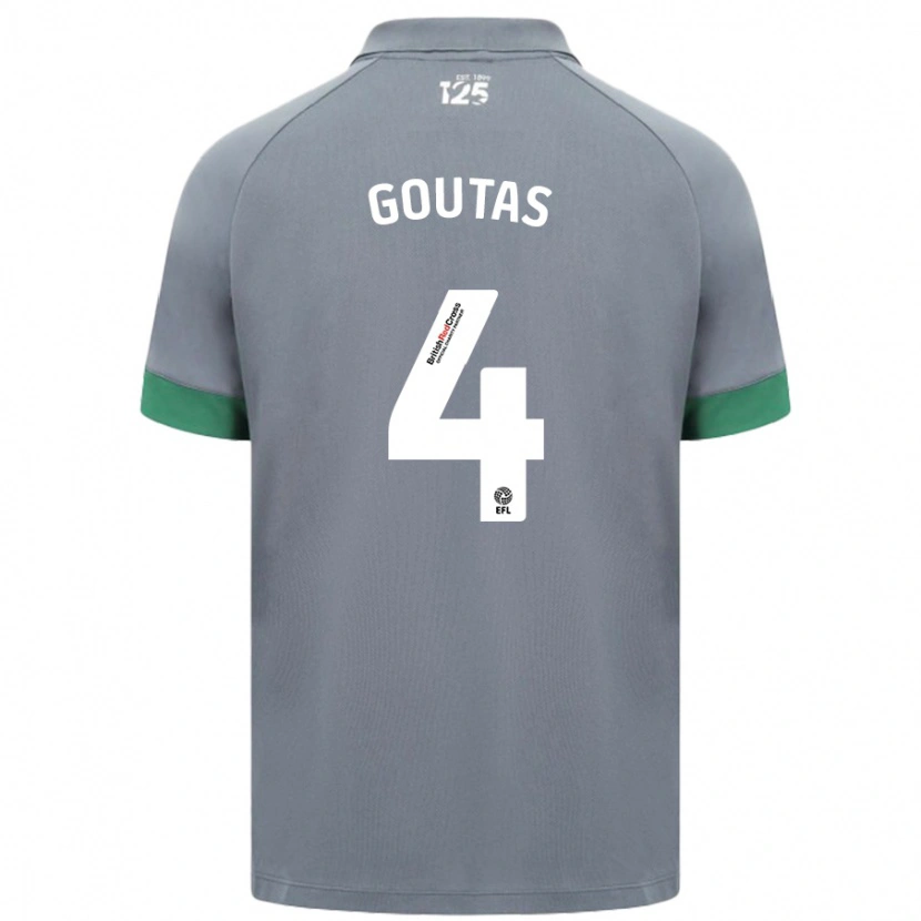 Danxen Niño Camiseta Dimitrios Goutas #4 Gris Oscuro 2ª Equipación 2024/25 La Camisa