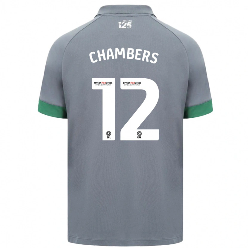 Danxen Niño Camiseta Calum Chambers #12 Gris Oscuro 2ª Equipación 2024/25 La Camisa