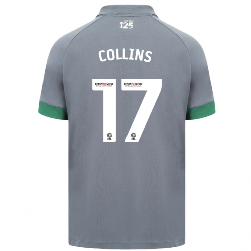 Danxen Niño Camiseta Jamilu Collins #17 Gris Oscuro 2ª Equipación 2024/25 La Camisa