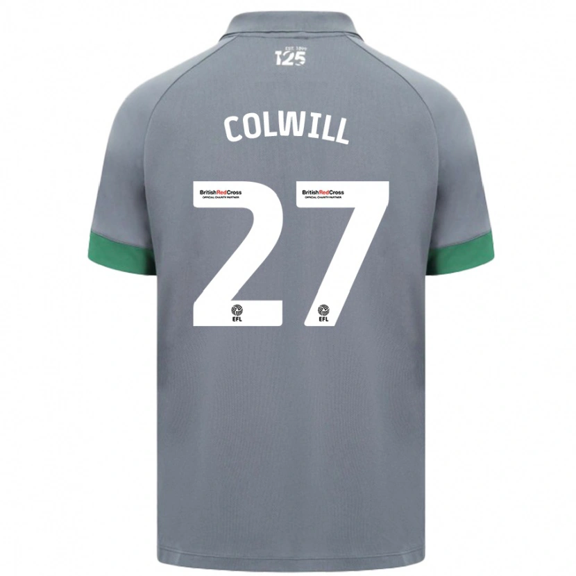 Danxen Niño Camiseta Rubin Colwill #27 Gris Oscuro 2ª Equipación 2024/25 La Camisa