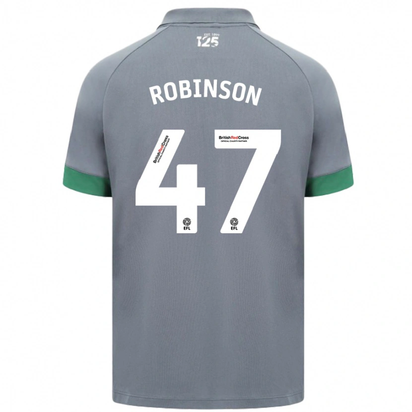 Danxen Niño Camiseta Callum Robinson #47 Gris Oscuro 2ª Equipación 2024/25 La Camisa