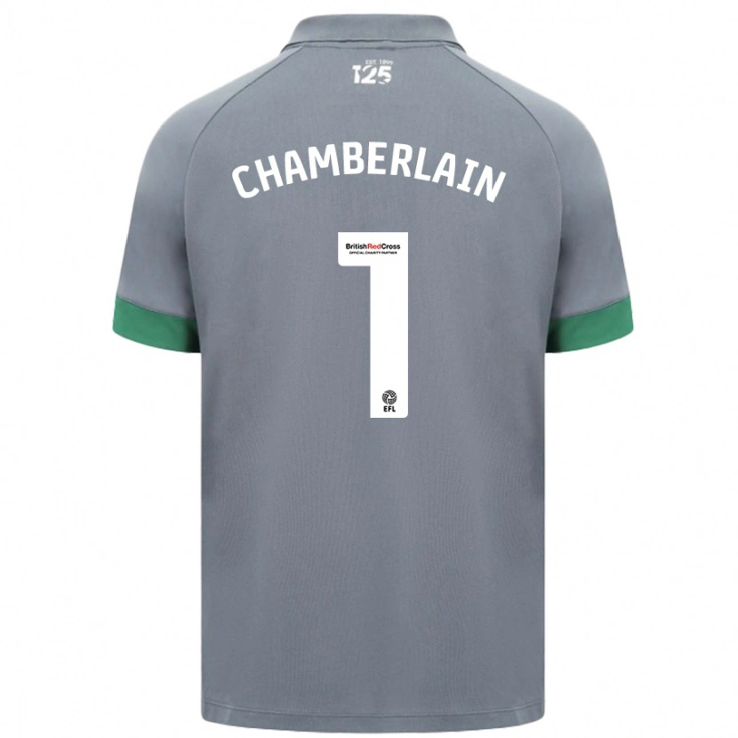 Danxen Niño Camiseta Ceryn Chamberlain #1 Gris Oscuro 2ª Equipación 2024/25 La Camisa