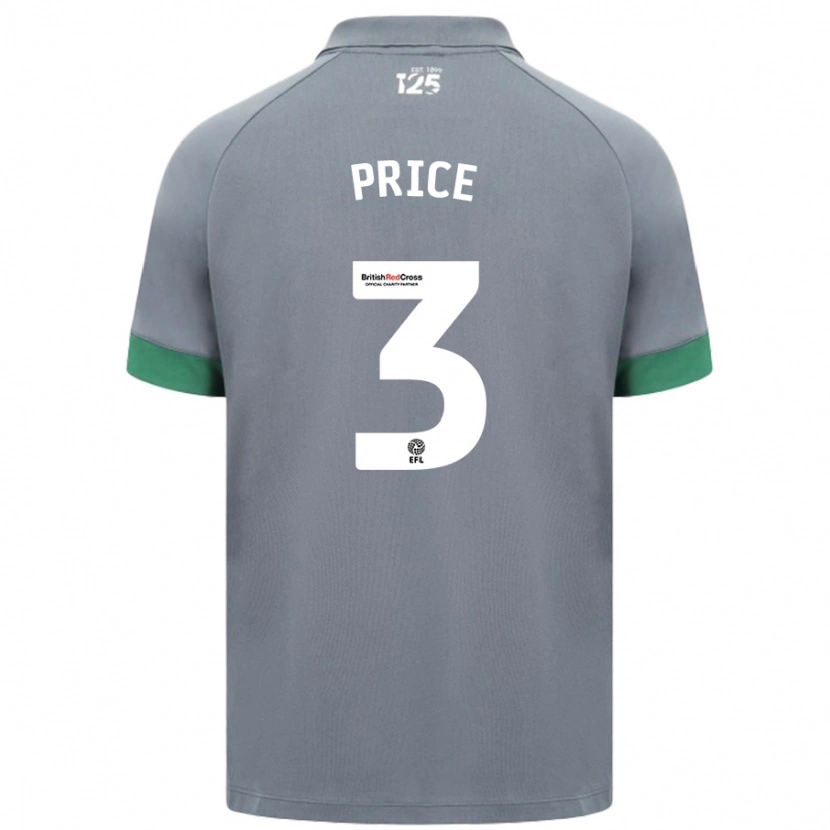 Danxen Niño Camiseta Ffion Price #3 Gris Oscuro 2ª Equipación 2024/25 La Camisa