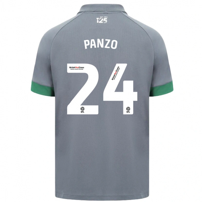 Danxen Niño Camiseta Jonathan Panzo #24 Gris Oscuro 2ª Equipación 2024/25 La Camisa