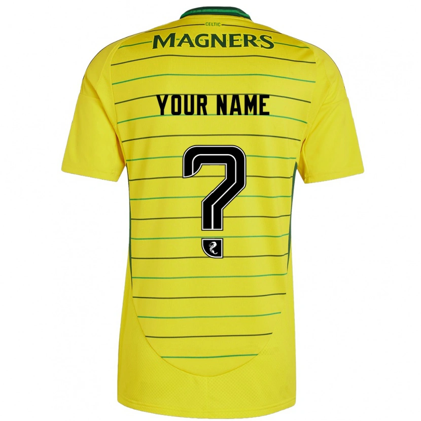 Danxen Niño Camiseta Su Nombre #0 Amarillo 2ª Equipación 2024/25 La Camisa