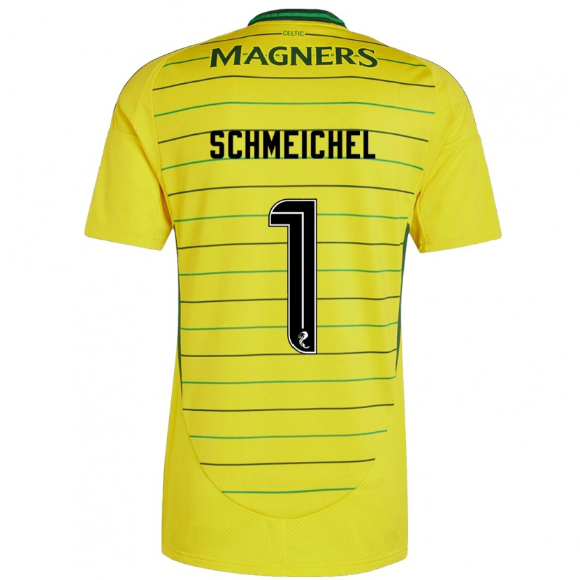 Danxen Niño Camiseta Kasper Schmeichel #1 Amarillo 2ª Equipación 2024/25 La Camisa