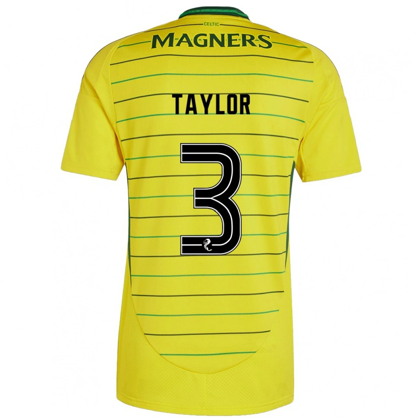 Danxen Niño Camiseta Greg Taylor #3 Amarillo 2ª Equipación 2024/25 La Camisa