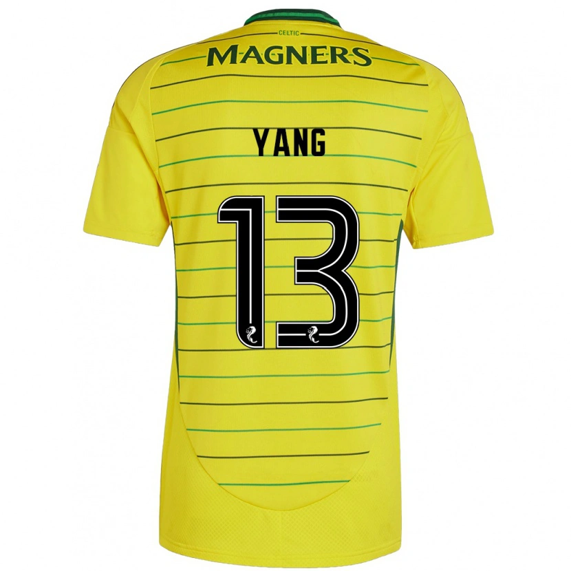 Danxen Niño Camiseta Hyun-Jun Yang #13 Amarillo 2ª Equipación 2024/25 La Camisa