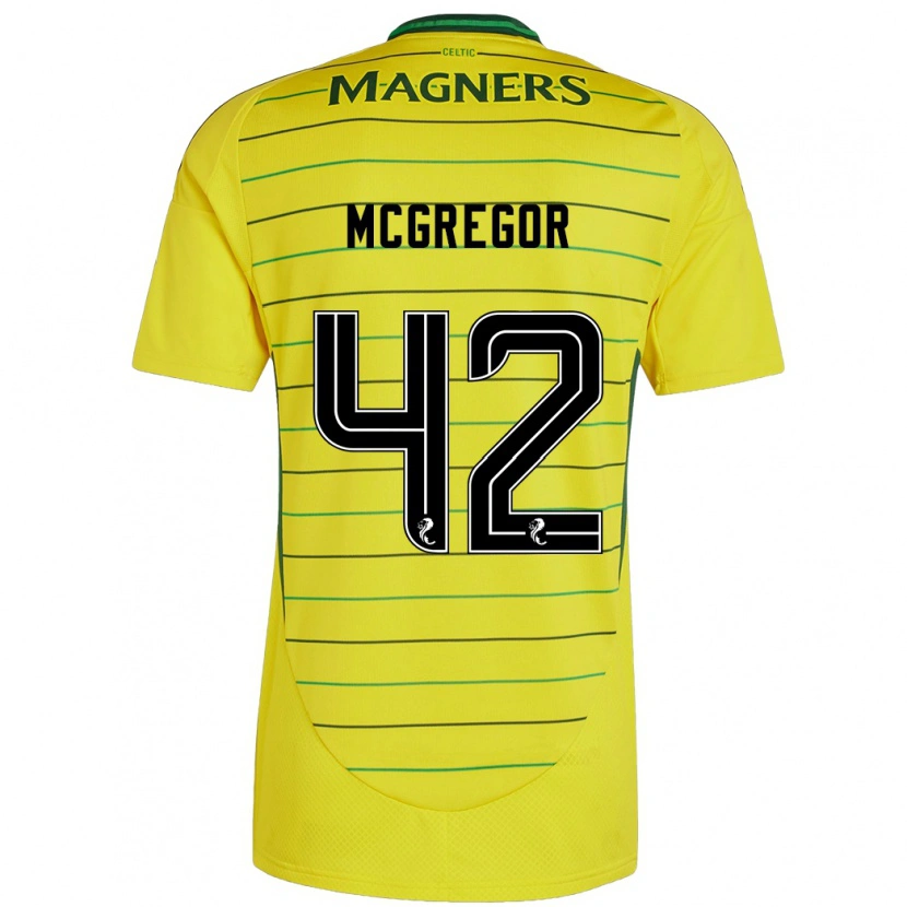 Danxen Niño Camiseta Callum Mcgregor #42 Amarillo 2ª Equipación 2024/25 La Camisa