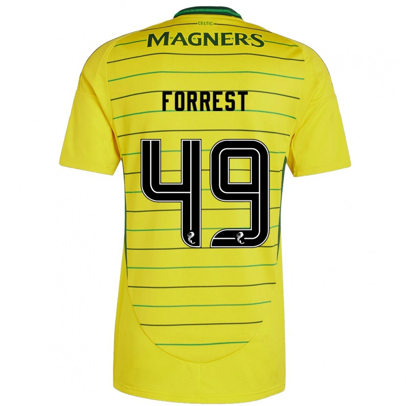 Danxen Niño Camiseta James Forrest #49 Amarillo 2ª Equipación 2024/25 La Camisa