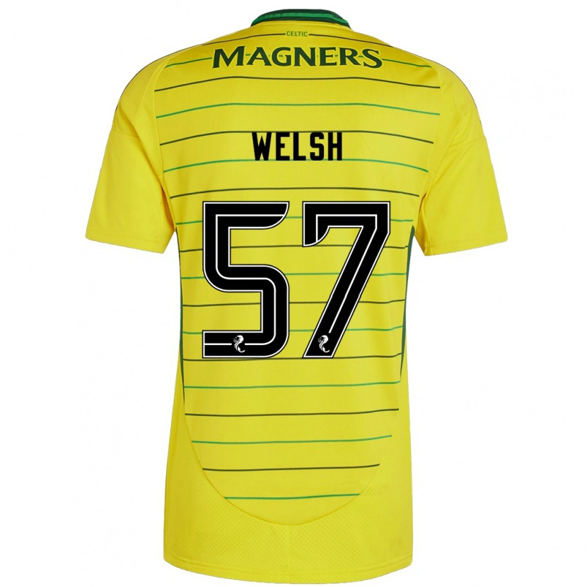 Danxen Niño Camiseta Stephen Welsh #57 Amarillo 2ª Equipación 2024/25 La Camisa