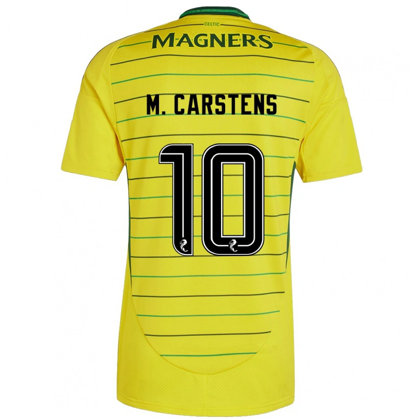 Danxen Niño Camiseta Mathilde Carstens #10 Amarillo 2ª Equipación 2024/25 La Camisa