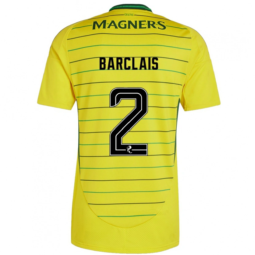 Danxen Niño Camiseta Celya Barclais #2 Amarillo 2ª Equipación 2024/25 La Camisa