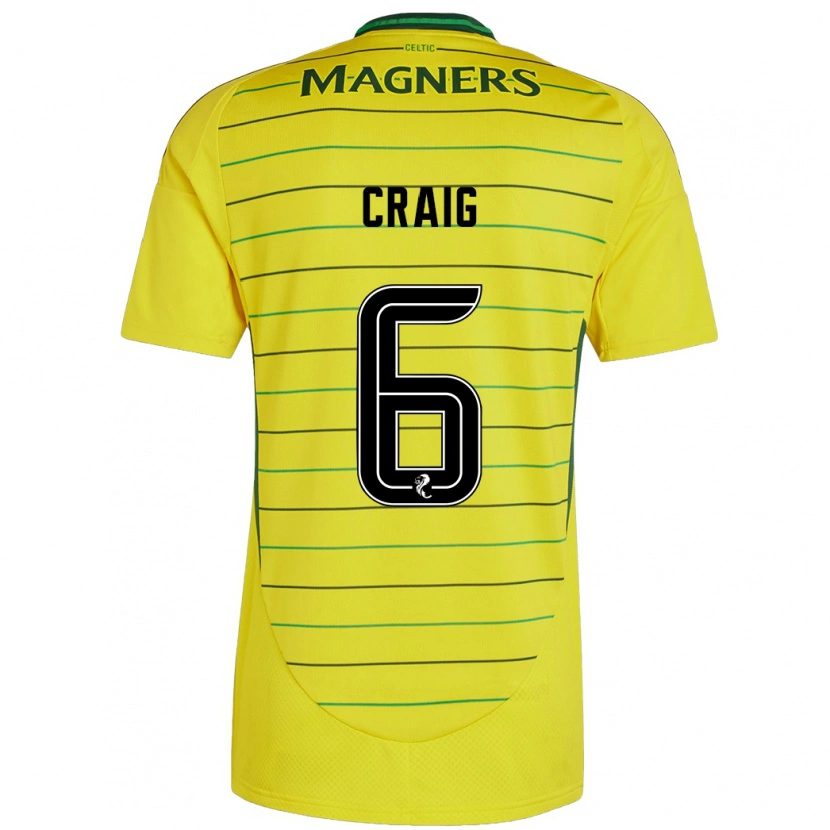 Danxen Niño Camiseta Chloe Craig #6 Amarillo 2ª Equipación 2024/25 La Camisa