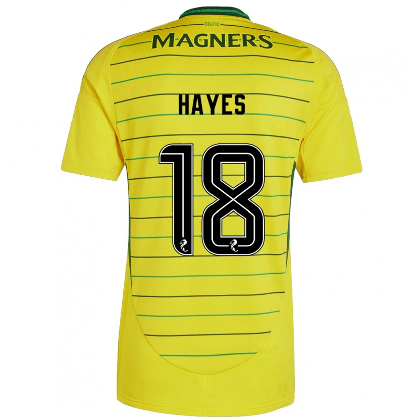 Danxen Niño Camiseta Caitlin Hayes #18 Amarillo 2ª Equipación 2024/25 La Camisa