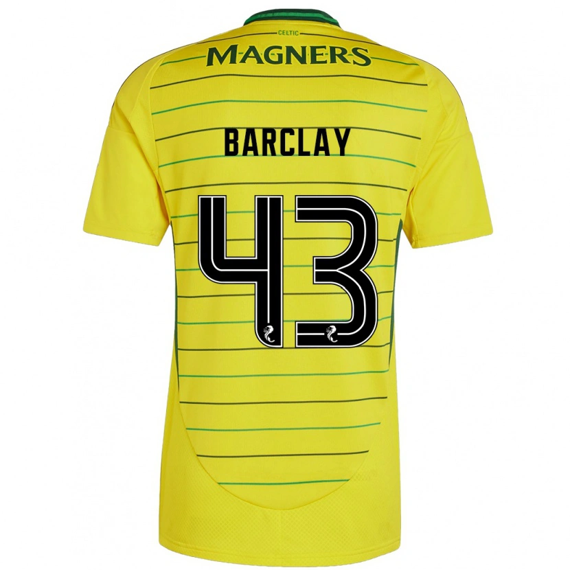 Danxen Niño Camiseta Lucy Barclay #43 Amarillo 2ª Equipación 2024/25 La Camisa