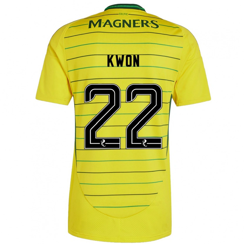 Danxen Niño Camiseta Hyeok-Kyu Kwon #22 Amarillo 2ª Equipación 2024/25 La Camisa