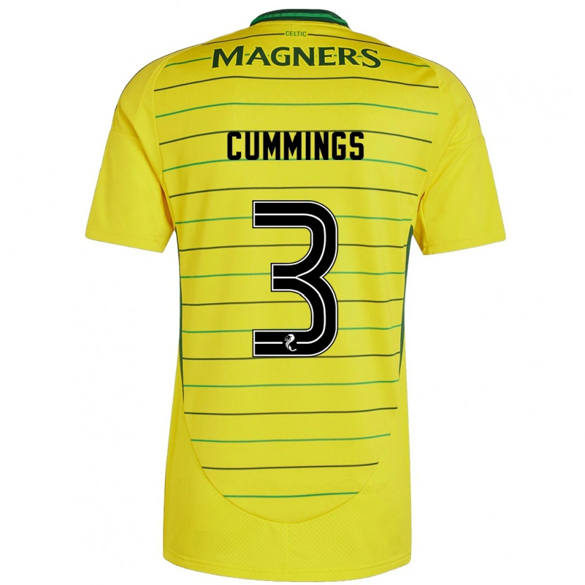 Danxen Niño Camiseta Sydney Cummings #3 Amarillo 2ª Equipación 2024/25 La Camisa