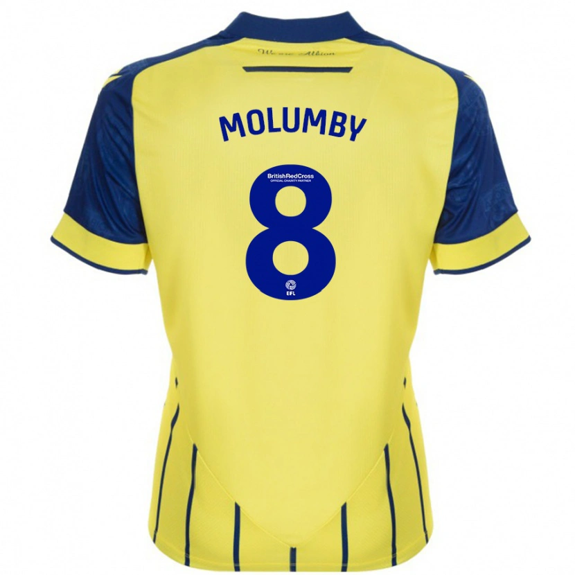 Danxen Niño Camiseta Jayson Molumby #8 Amarillo Azul 2ª Equipación 2024/25 La Camisa