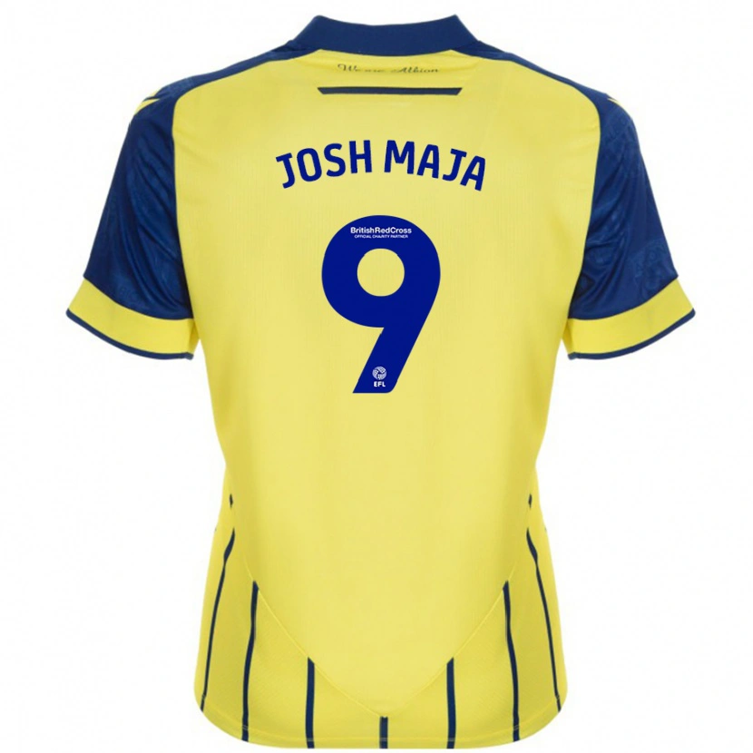 Danxen Niño Camiseta Josh Maja #9 Amarillo Azul 2ª Equipación 2024/25 La Camisa