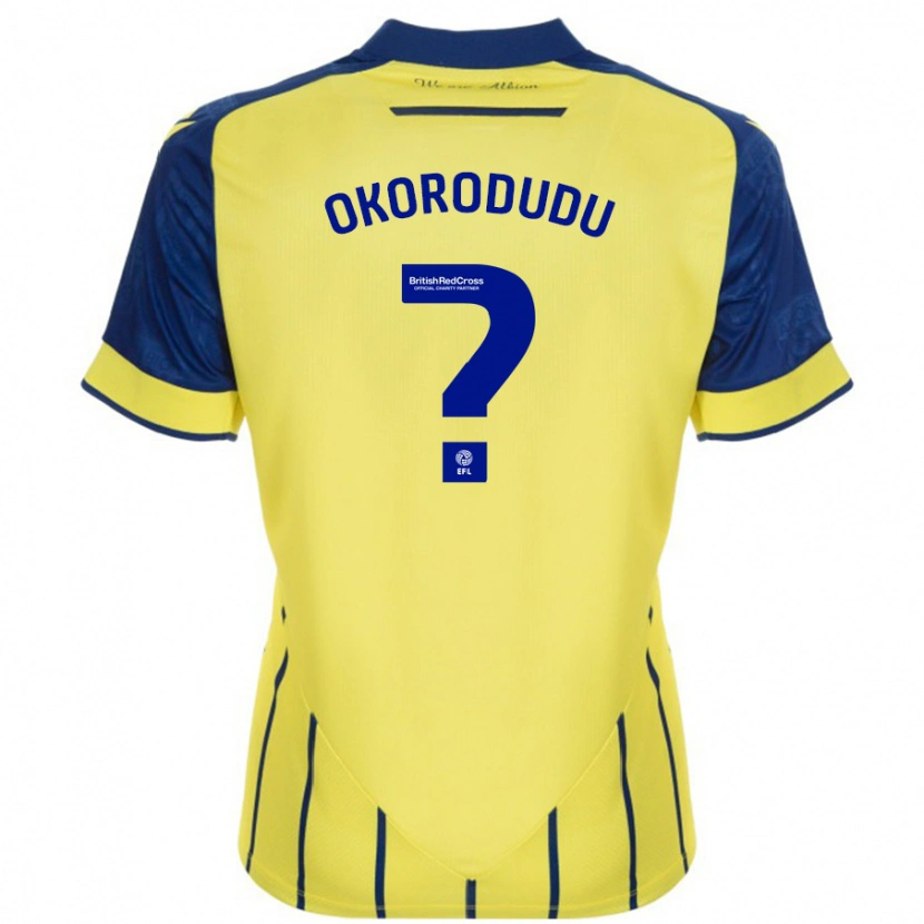 Danxen Niño Camiseta Adam Okorodudu #0 Amarillo Azul 2ª Equipación 2024/25 La Camisa