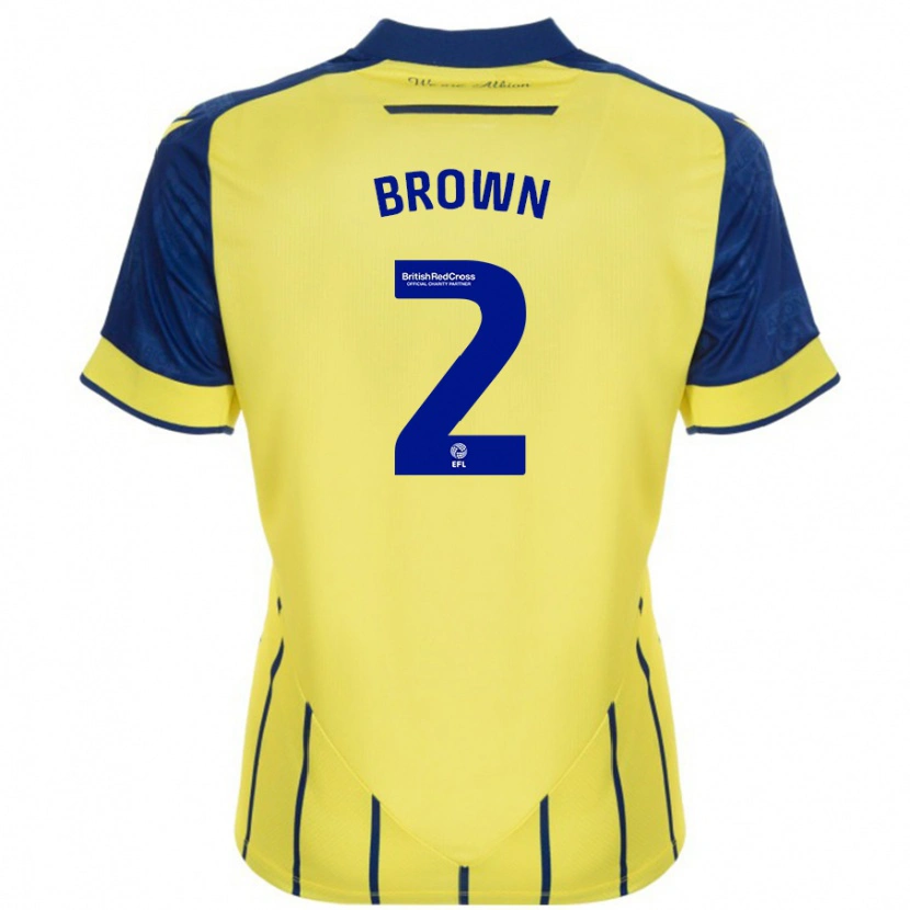 Danxen Niño Camiseta Ashlee Brown #2 Amarillo Azul 2ª Equipación 2024/25 La Camisa