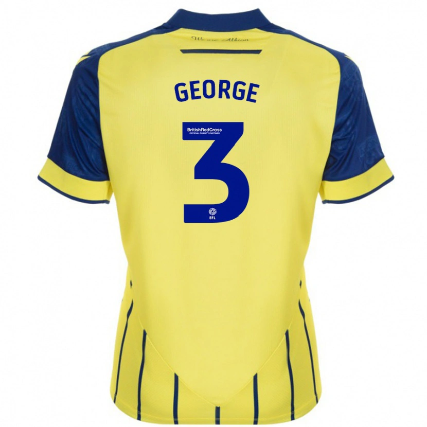 Danxen Niño Camiseta Hannah George #3 Amarillo Azul 2ª Equipación 2024/25 La Camisa