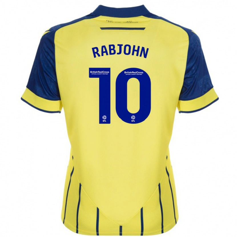 Danxen Niño Camiseta Olivia Rabjohn #10 Amarillo Azul 2ª Equipación 2024/25 La Camisa