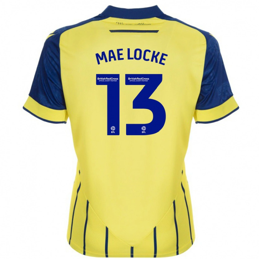 Danxen Niño Camiseta Ellie Mae Locke #13 Amarillo Azul 2ª Equipación 2024/25 La Camisa