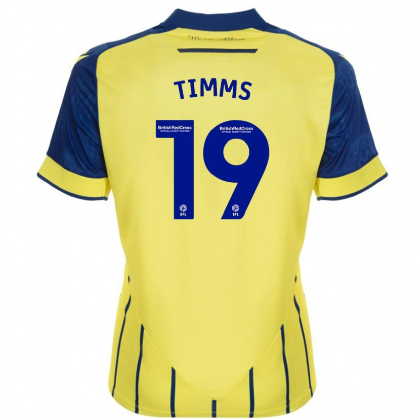 Danxen Niño Camiseta Maria Timms #19 Amarillo Azul 2ª Equipación 2024/25 La Camisa