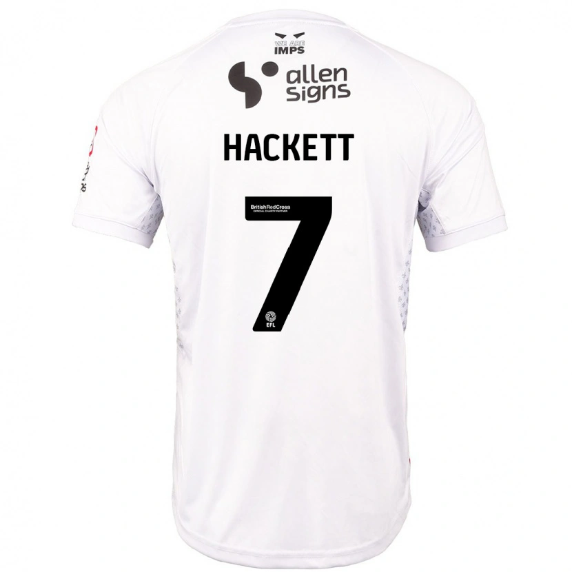 Danxen Niño Camiseta Reeco Hackett #7 Rojo Blanco 2ª Equipación 2024/25 La Camisa