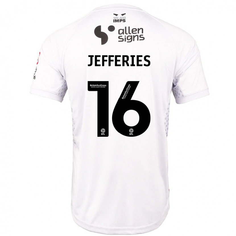 Danxen Niño Camiseta Dom Jefferies #16 Rojo Blanco 2ª Equipación 2024/25 La Camisa