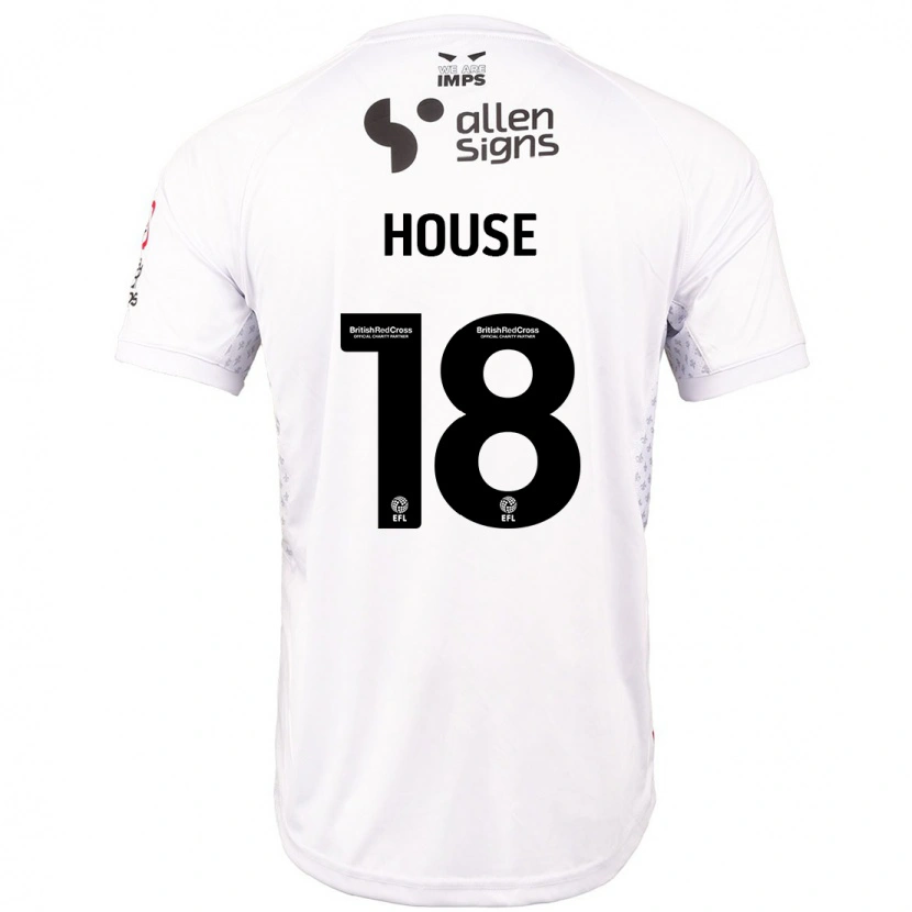 Danxen Niño Camiseta Ben House #18 Rojo Blanco 2ª Equipación 2024/25 La Camisa