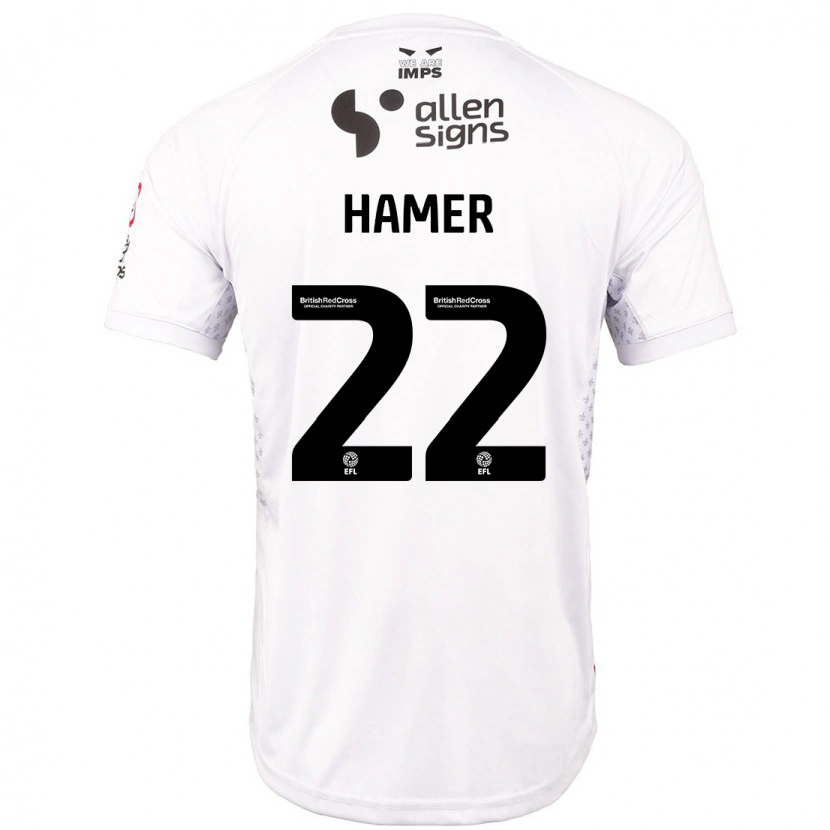 Danxen Niño Camiseta Tom Hamer #22 Rojo Blanco 2ª Equipación 2024/25 La Camisa