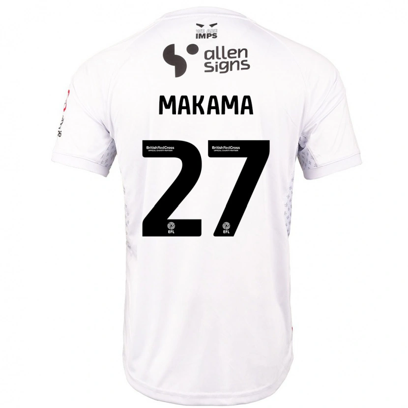 Danxen Niño Camiseta Jovon Makama #27 Rojo Blanco 2ª Equipación 2024/25 La Camisa