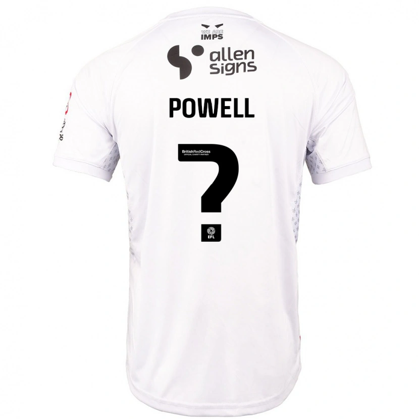 Danxen Niño Camiseta Darryl Powell #0 Rojo Blanco 2ª Equipación 2024/25 La Camisa