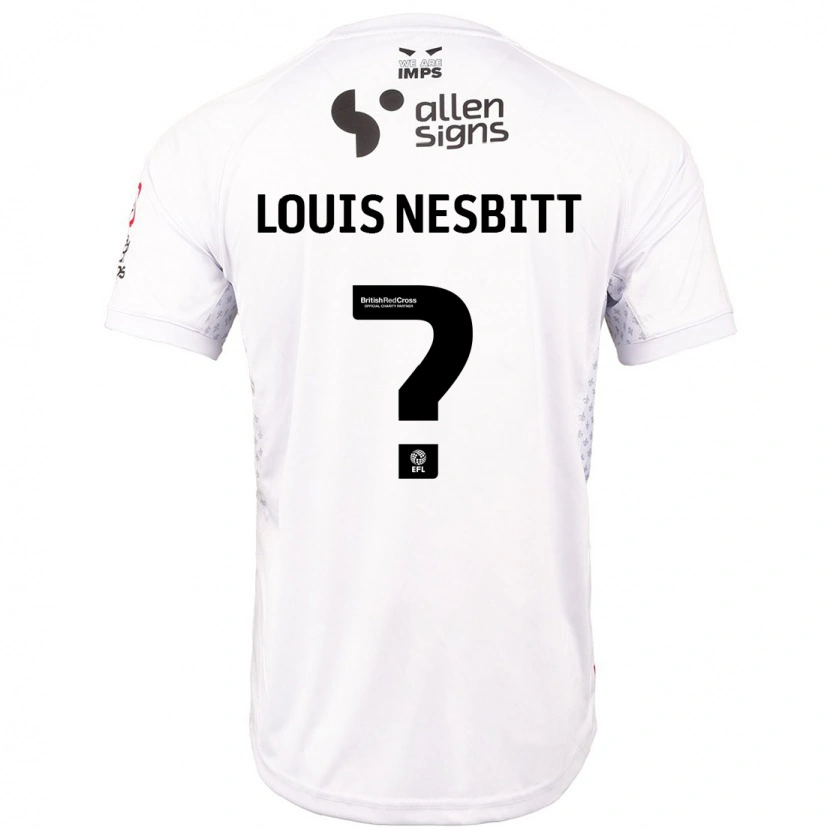 Danxen Niño Camiseta Louis Nesbitt #0 Rojo Blanco 2ª Equipación 2024/25 La Camisa