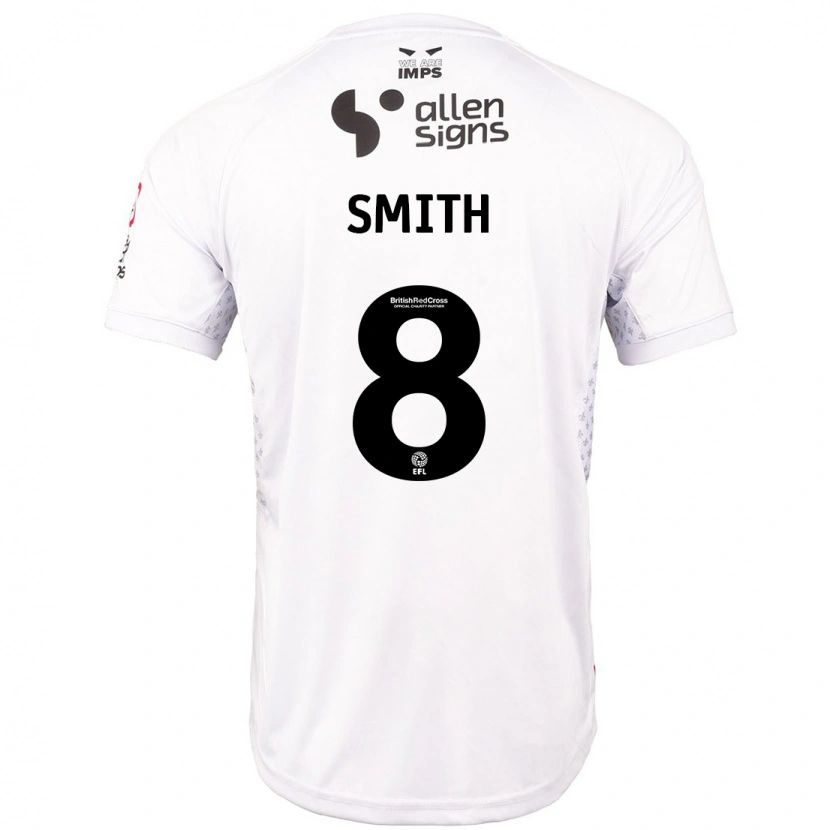 Danxen Niño Camiseta Alistair Smith #8 Rojo Blanco 2ª Equipación 2024/25 La Camisa