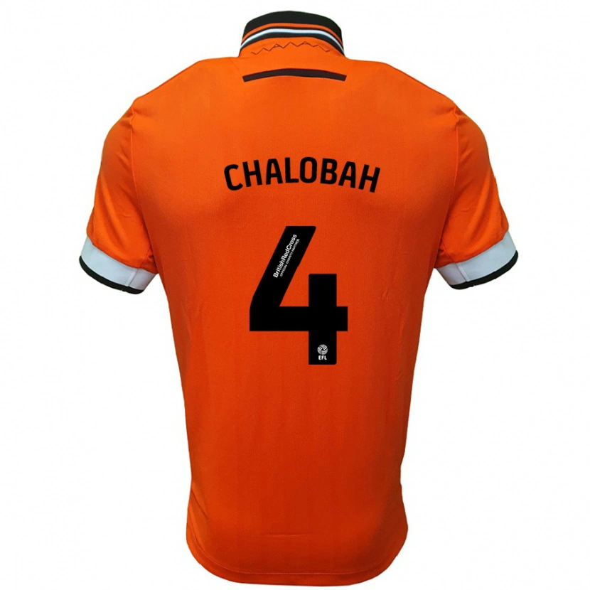 Danxen Niño Camiseta Nathaniel Chalobah #4 Naranja Blanco 2ª Equipación 2024/25 La Camisa