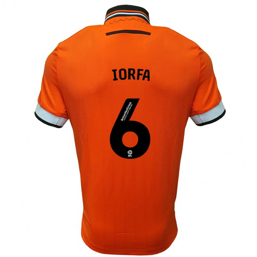 Danxen Niño Camiseta Dominic Iorfa #6 Naranja Blanco 2ª Equipación 2024/25 La Camisa