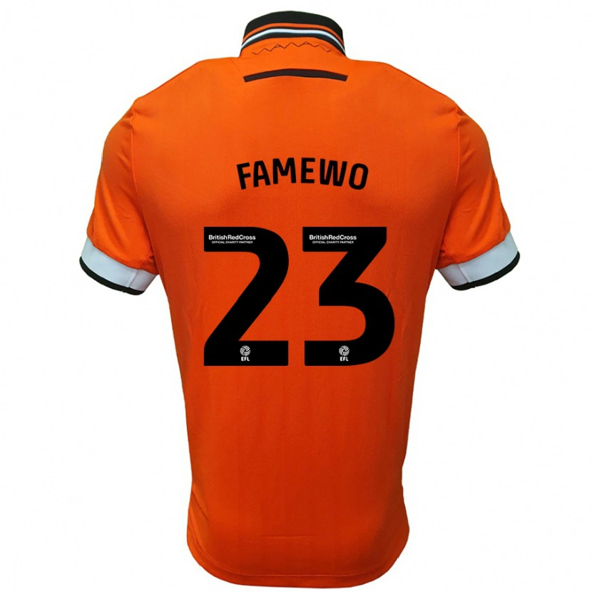 Danxen Niño Camiseta Akin Famewo #23 Naranja Blanco 2ª Equipación 2024/25 La Camisa